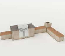 Load image into Gallery viewer, BBQ WITH BENCH & VERTICAL PLANTER