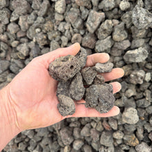 Load image into Gallery viewer, Hand holding a small pile of dark rocks against a background of similar rocks