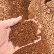 Load image into Gallery viewer, Hand holding a scoop of brown soil against a similar brown background