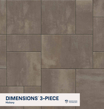Load image into Gallery viewer, Brown tile pattern with 'Dimensions 3-Piece Hickory' label and Durafusion Technology logo.