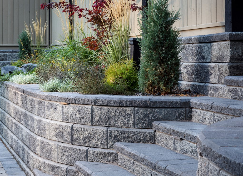 Allan Block Retaining Walls Allanblock Stairs And Walkway Project