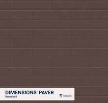 Load image into Gallery viewer, Pattern of brown rectangular tiles with 'Dimensions Paver' branding at the bottom.
