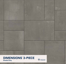 Load image into Gallery viewer, Gray tiled pattern with 'Dimensions 3-Piece' label and Durafusion Technology logo.
